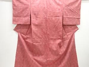 アンティーク　絣柄織出し手織り紬単衣着物